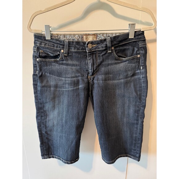 Paige Pants - Paige Premium Denim Canyon Midrise Skinny Bermuda Shorts Dark Wash Women’s 29